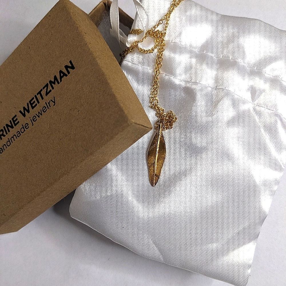 Catherine‎ Weitzman 18K Gold Vermeil Leaf Necklace
